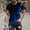 Blue, variant on Dolkfu Golf Shirts for Men Short Sleeve Crew Neck Blue Flame Tops Western Style Patchwork Mens T-Shirts