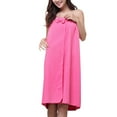 thumbnail image 2 of Bath Wrap Towel for Women Body Shower Apron Skirt Water Uptake Fast Drying Sauna Beach Pool Gym Terry Robe Travel Bathing Tube Dress Sleepwear Nightgown Soft Cover Up Home Hotel Bathrobes Rose Red, 2 of 7