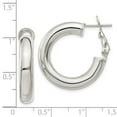 thumbnail image 2 of Auriga Fine Jewelry 925 Sterling Silver 5x25mm Omega Back Hoop Earrings for Women, 2 of 6