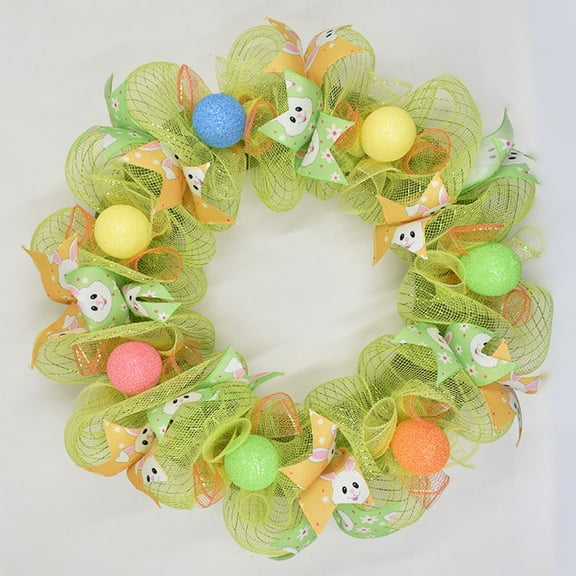 HOMEMAXS 2 Rolls Easter Poly Mesh Ribbon Decorative Mesh Rolls For Spring Summer Easter Day Decoration Diy Flower Wreath Garland Making Suppliies 10 Yards