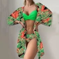 thumbnail image 3 of Women‘s Printed Triangle Bikini Sets Bathing Suit with Cover Up Three Piece Swimsuits, 3 of 5