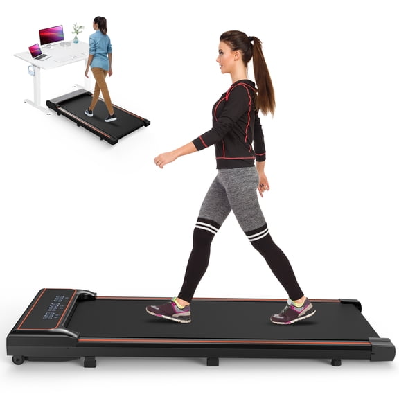 edx Walking Pad Treadmill with Remote Control,Under Desk Treadmill for Home&Office, 198 lbs Weight Capacity, Black