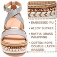 thumbnail image 4 of Knivor Wedge Sandals for Women Ankle Strap Espadrille Sandals Stud Trim Platform Open Toe Summer Casual Sandals Non Slip Sole Adjustable Buckle for Casual Daily,Beach, 4 of 9