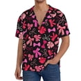 thumbnail image 1 of Fotbe Various pink and red Bow knots Camisa Estampada de Manga Corta para Hombre, Casual de Verano, Estilo Playero, Sin Arrugas-XX-Large, 1 of 5