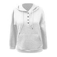 thumbnail image 4 of Tops for Women Women's Solid Sweatshirt Women's Casual Knit Jacquard Long Sleeve Loose Fit Hoodie Sweatshirt Comfortable Pullover For Everyday Wear, 4 of 6
