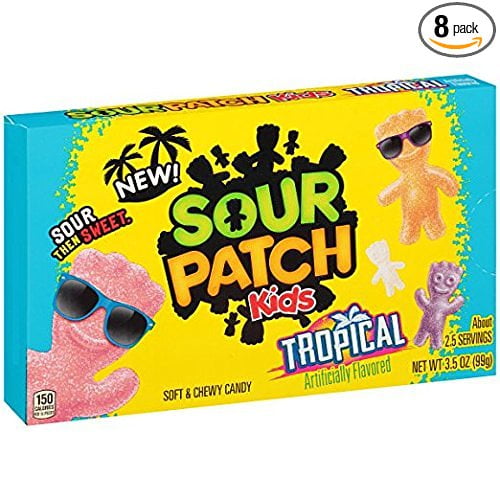 Sour Patch Kids Sweet and Sour Gummy Candy, Tropical, 3.5 Ounce (Pack