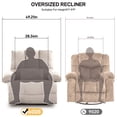 thumbnail image 2 of HOMYEDAMIC Oversized Recliner Chair, Plus Size 28 inch Large Wide Seat Manual Flannel Recliner with Pockets & Massage Pillow 350 lb Capacity for Living Room Adults, 2 of 7