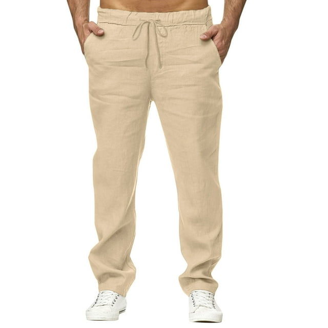 YDLCAFD Mens Overalls Shorts Slim Male Casual Solid Full Length Pants Pocket Drawstring Pant Trouser