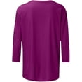 thumbnail image 4 of Women's Casual 3/4 Sleeve T-Shirts Round Neck Cute SolidTunic Tops Basic Tees Blouses Casual Loose Fit Crewneck T Shirts, 4 of 4