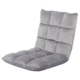 thumbnail image 3 of ZENY 14-Level Adjustable Folding Floor Chair, Reclining Lazy Sofa Chair with Padded Cushion, Gaming Lounge Chair for Living Room, Bedroom and Reading, Gray, 3 of 8