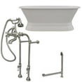 thumbnail image 2 of Cambridge Plumbing DE66-PED-398463-PKG-CP-NH 6 in. Cast Iron Dual Ended Pedestal Bathtub with No Faucet Drillings & Complete Plumbing - Chrome, 2 of 3