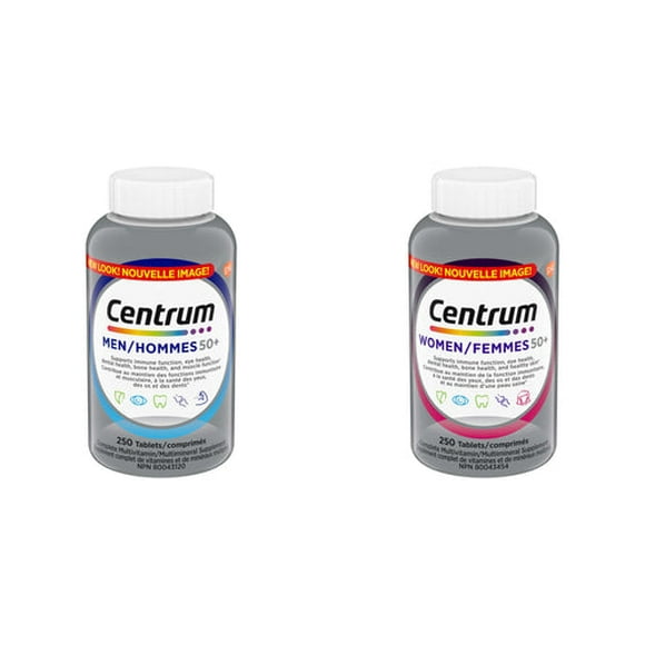 Centrum Supplément Complet de Multivitamines et Minéraux pour Hommes et Femmes 50+