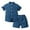 Blue, variant on QWERTY Toddler Boys Girls Short Sleeve Hawaiian Shirt Shorts Set Back to School Summer Beach Outfit Size 3-4 Years