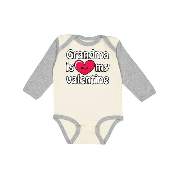 Inktastic Grandma is My Valentine Boys or Girls Long Sleeve Baby Bodysuit