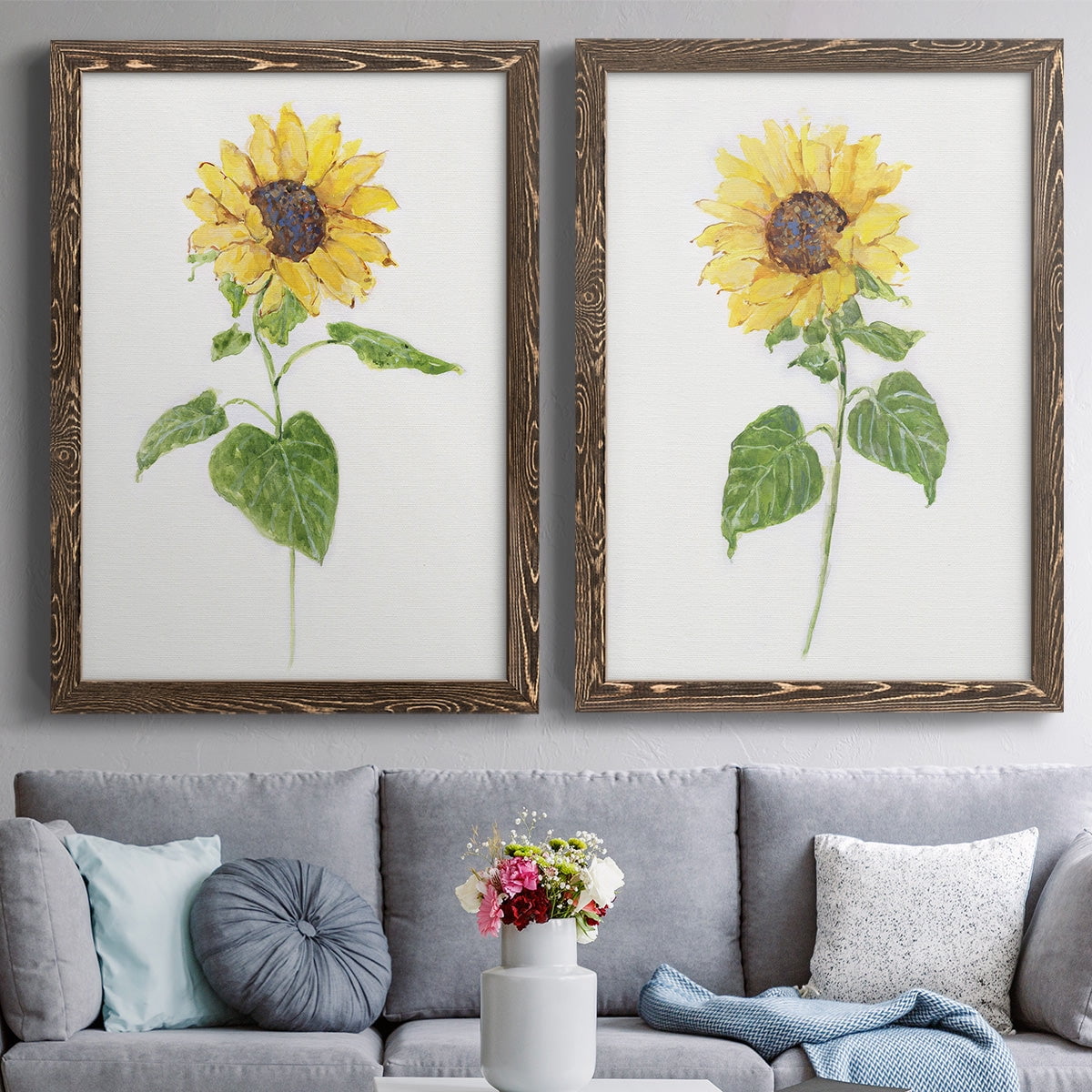 Sunflower I - Premium Framed Canvas 2 Piece Set - Ready to Hang