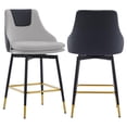 thumbnail image 3 of Counter Height Bar Stools with Full Back, 25 Inch Swivel Bar Stools Set of 2, Ergonomic Backrest and Metal Footrest, Modern Bar Stools for Kitchen Counter, Island, Dining Room, 3 of 8