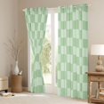thumbnail image 3 of Homewish Chic Green Abstract Black Out Curtains for Teen, Fashion Square Checkered Curtains Pack of 2 (42x63 Each), Stripes Patchwork Bedroom Curtains, Curtains and Drapes Decor, 3 of 6