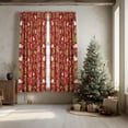 thumbnail image 4 of Touchbetter Christmas Sheer Curtains for Living Room and Bedroom, Gingerbread Man Snowman Foil Print Red Curtains, Holiday Window Drapes Decorations, 52" W x 84" L, Set of 2 Curtain Panels, 4 of 6