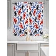 thumbnail image 2 of Coastal Crabs Bathroom Window Curtain, Blue Red Nautical Anchor Lobster Marine Life Light Filtering Coffee Kitchen Curtains, Bedroom Living Room Curtains 2 Panel 84"x63", 2 of 6
