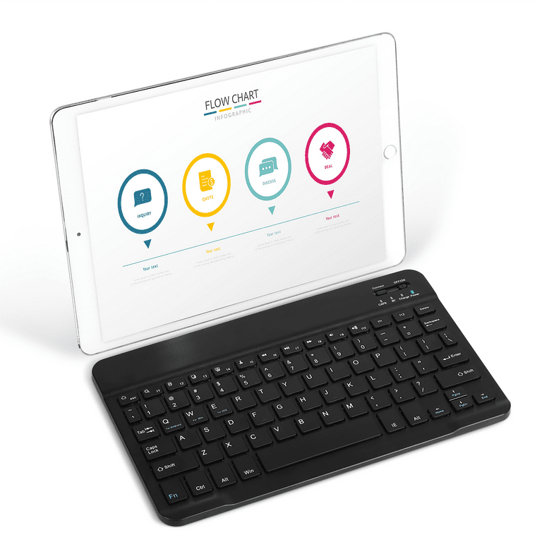 Ultra-Slim Rechargable Bluetooth Keyboard Compatible with BLU Touchbook M7  and Other Bluetooth Enabled Devices Including all iPads, iPhones, Android 