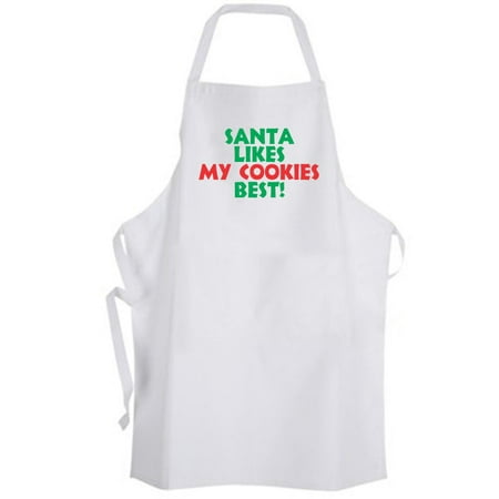 Aprons365 - Santa Likes My Cookies Best! Apron – Christmas Holiday Cute (Best Cookies For Wedding Cookie Tables)