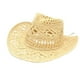 thumbnail image 3 of Sombrero de vaquero,Sombrero vaquero de paja estilo western vintage para mujer y hombre,Sombrero de playa flexible clásico y moldeable para verano,Sombrero de vaquero enrollable Sombrero de, 3 of 8