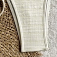 thumbnail image 4 of PWPSG Gingham Textured Halter Triangle Bikini Two Piece Swimsuit with Tie Side High Cut Leg Bottom Beige M, 4 of 6