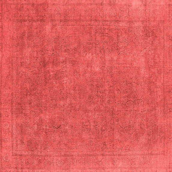Ahgly Company Indoor Square Oriental Red Industrial Area Rugs, 4' Square