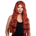 thumbnail image 4 of Wonderland Costume Halloween Center Part Long Way Wig for Adult, Red, 4 of 4