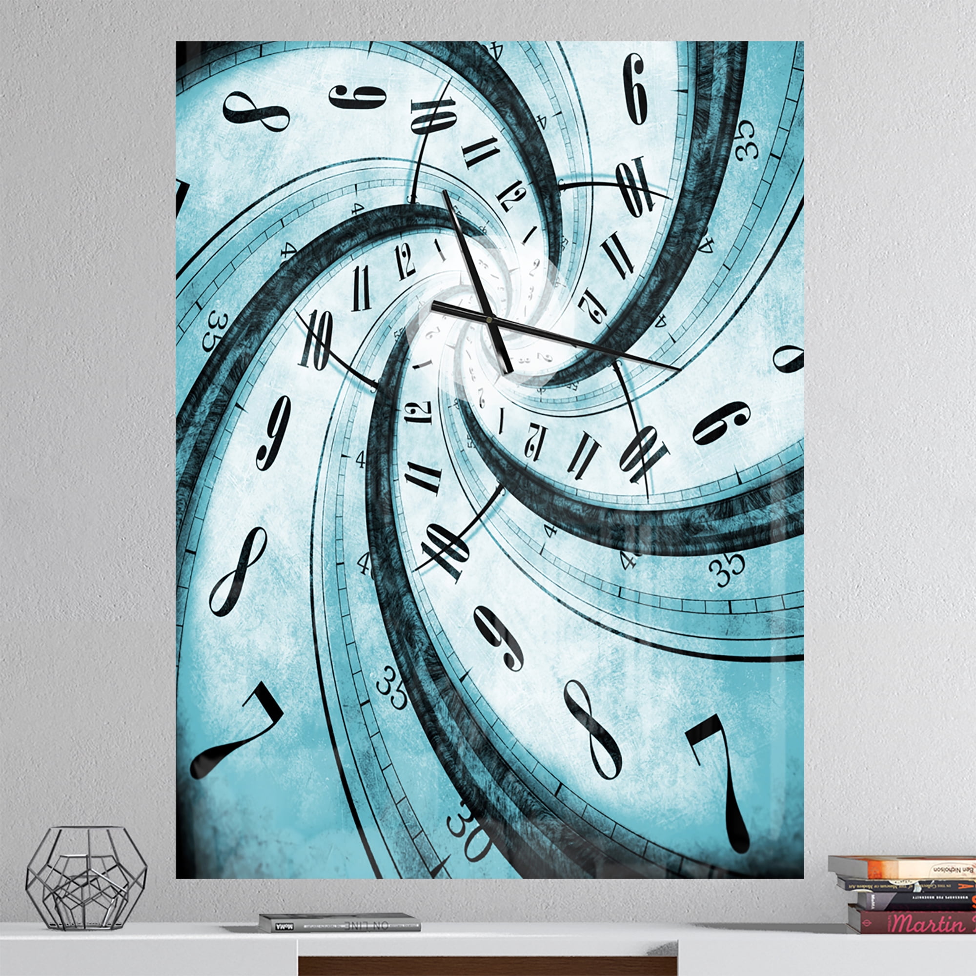 Designart 'Time Vortex Spiral' Modern wall clock