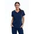 thumbnail image 1 of Grey's Anatomy Womens GRST013 Zoe Princess Seam Scrub Top-Indigo-L, 1 of 4