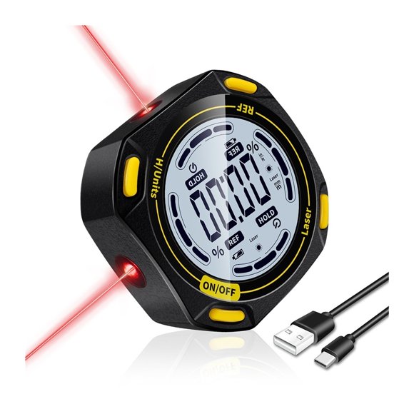 Portable New Angle Protractor Laser Angle Gauge Finder Digital Inclinometer 4*90° Electronic Level ,Water-Proof & Dust Resistant