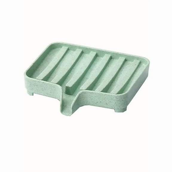 Soap Dish Case Holder with Drain, Soap Saver Shower Dish Tray for Bathroom for Easy Cleaning, Dry, Extends Soap Life (Nordic Green)