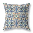 thumbnail image 2 of 18â€ Blue Peach Cloverleaf Boho Zippered Suede Throw Pillow, 2 of 3