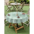 thumbnail image 3 of Outdoor Tablecloth with Umbrella Hole and Zipper, Green Round Table Cloth 54 Inch Waterproof Tablecloth, Modern Abstract Art Ombre Striped Picnic Table Cover for Patio Camping, 3 of 7