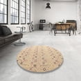 thumbnail image 4 of Ahgly Company Machine Washable Indoor Square Abstract Light Copper Gold Area Rugs, 4' Square, 4 of 7