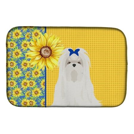 

Summer Sunflowers Maltese Dish Drying Mat 14 in x 21 in
