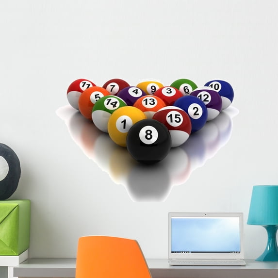 Billiards Balls Wall Mural by Wallmonkeys Peel and Stick Graphic (24 in W x 17 in H) WM284840