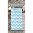 thumbnail image 3 of Ambesonne Antique Quilted Bedspread Set 2 Pcs, Sealife Aqua Zig Zag, Twin Size, Pale Blue Pale Blue, 3 of 3