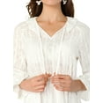 thumbnail image 6 of Allegra K Womens Summer Dresses Ruffled Tie Neck Semi-Sheer A-Line Textured Mini Dress, 6 of 6