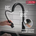 thumbnail image 3 of Delta Faucet Trinsic Matte Black Kitchen Faucet Touch, Touch Kitchen Faucets with Pull Down Sprayer, Kitchen Sink Faucet, Kitchen Faucet Black, Touch2O Technology, Matte Black 9159T-BL-DST, 3 of 9