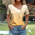 thumbnail image 2 of Casual Women's Striped Short Sleeve Button-Up Top, Spring Summer Tee Style Shirt, 2 of 6