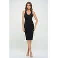 thumbnail image 3 of Women's Sleeveless Midi Cocktail Bodycon Dress, V Neck, Formal, Wedding Guest, Party(Black Large Size), 3 of 6