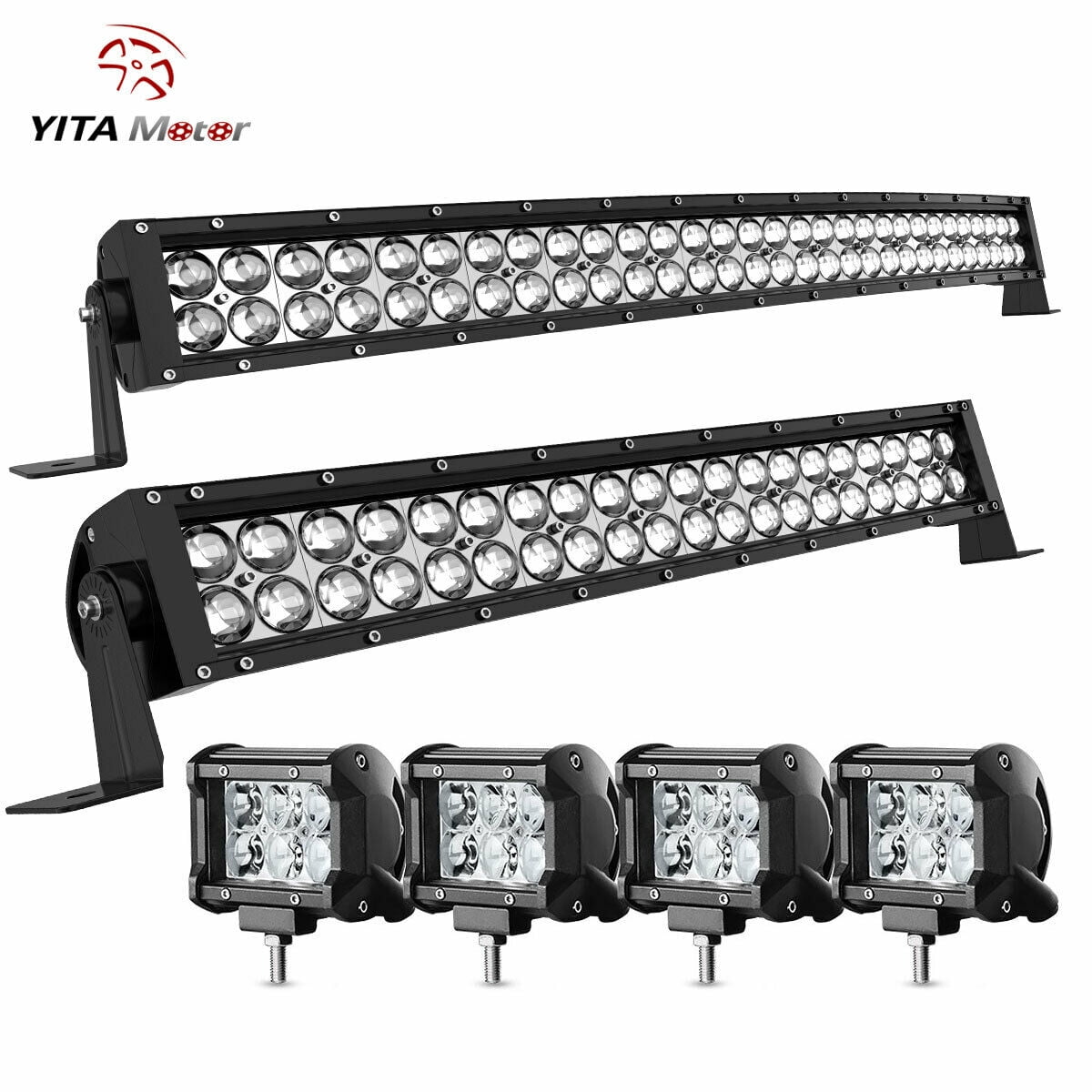 2pcs 32inch Curved 180W LED Work Light Bar Combo OffRoad SUV Lamp Car Light 4WD