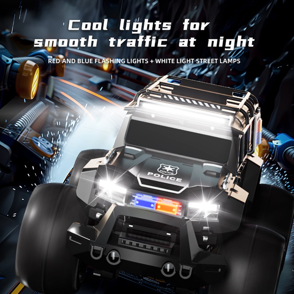 1:14 Waterproof Rc Police Cars Amphipious Remote Control Car SUV Truck Indoor Outdoor Toys with Police-Siren Lights for 8-12 Year Old Kids Boys Girls Gifts Presents