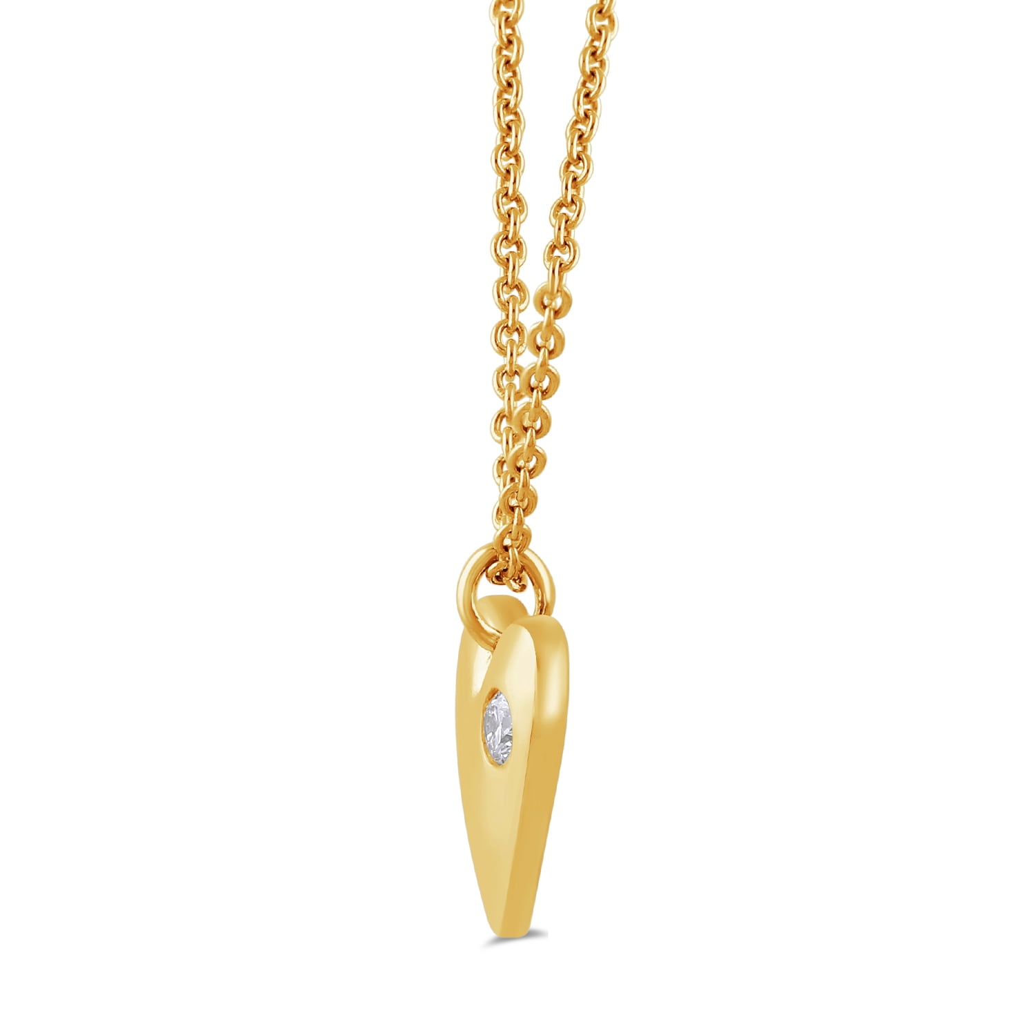 Brilliance Fine Jewelry Lab-Grown Diamond Yellow Gold-Plated Silver Heart Pendant Necklace