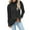 Black, variant on Duoif Sweaters for Women Trendy Womens Loose Long Sleeve Knit Sweater Casual O Neck Pullover Distressed Sweater Tops Women's Sweaters Womens Tops Black L