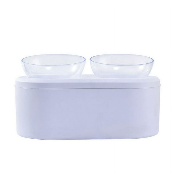 3in1 High and Low Bowl for Cats and Kittens + Croquette Box - Double Bowls Tilted at 15° - Adapted to the Cat's Posture - Non-Toxic Material - Easy Digestion - Suitable for Maine Coons