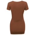 thumbnail image 2 of FashionOutfit Women's Basic Solid Scoop Neck Various Color Short Sleeve, 2 of 3
