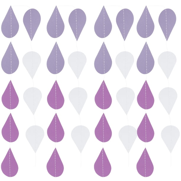 KAKOWELY 4 tiras de pancartas decorativas con forma de gota de lluvia para bodas, baby showers, fiestas, decoración de pancartas